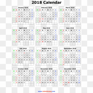 Calendar 2018 Png Hd - Calendar 2018 Png Download Clipart