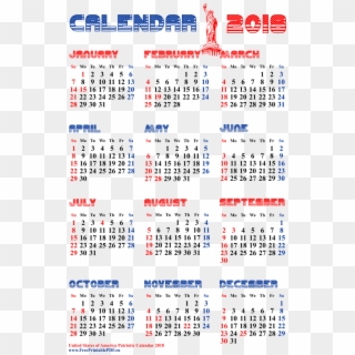 Patriot's Usa 2018 Calendar Pdf - Calendar 2018 Of Usa Clipart