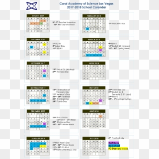 Caslv Academic Calendar 2017-2018 - Las Vegas School Calendar 2018 19 Clipart