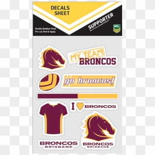 Brisbane Broncos Nrl Mixed Logo Car Decals - Brisbane Broncos Sticker Clipart