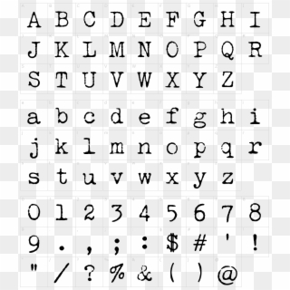 Font Characters - Typewriter Text Clipart