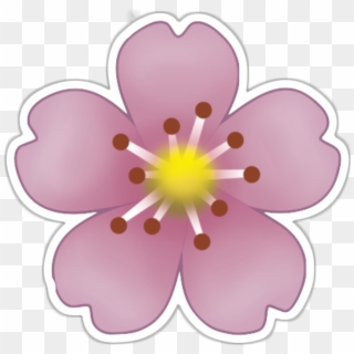 Emoji Sticker Pink Flowers Clip Art - Sakura Flower Emoji Transparent - Png Download