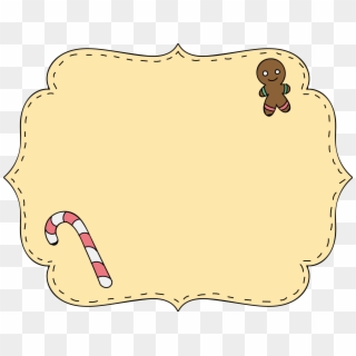 Christmas Decoration Text Label - Free Gingerbread Man Clipart Border - Png Download