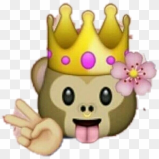 Queenmonkey Monkey Queen Emojistickers Emoji Png Monkey - Monkey Emoji With Crown Clipart