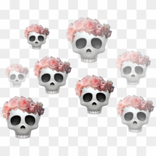 Emoji Crown Skeleton Skull Tumblr Heartcrown Roses - Skull Clipart