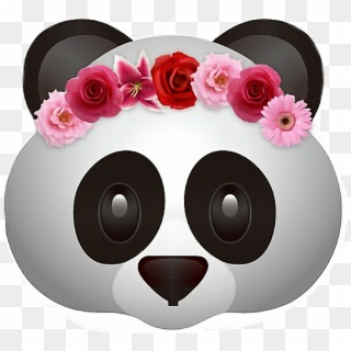 Panda Emoji Flower Flowercrown Freetoedit - Panda Emoji With Flower Crown Clipart