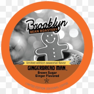 Brookly Bean Gingerbread Man Flavored Coffee, K-cup - Label Clipart