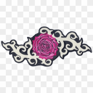 Pink Rose And Thorns 10" X 4" Reflective Embroidered - Rose Clipart