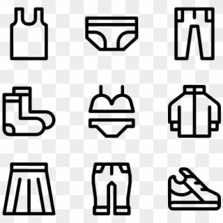 Linear Clothes And Shoes - Information Icons Clipart