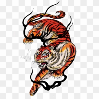 Tiger Tattoos Png Free Download - Japanese Tiger Tattoo Png Clipart