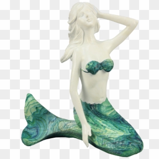 Kneeling Mermaid With Blue/green Tail - Figurine Clipart