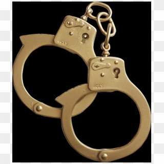 Gold Handcuffs Black Background Clipart