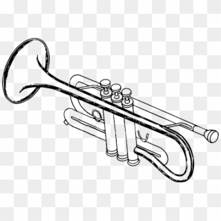 Clip Art Picture Of Trumpet Clipart Image - Trumpet Black And White Clipart - Png Download