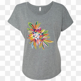 Color Burst Flower Women's Heather Triblend Shirt - Shirt Clipart