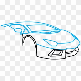 How To Draw Lamborghini Aventador A Car - Gambar Mobil Lamborghini Dari Pensil Clipart