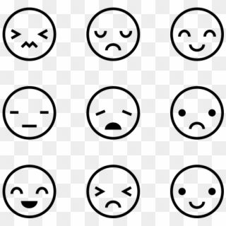 Rounded Emoticon Set - Smiley Clipart