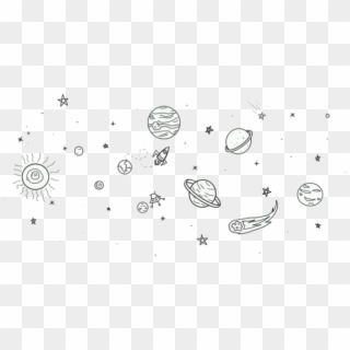 Doodles Sticker - Simple Outer Space Drawing Clipart