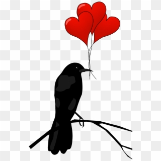 Raven Hearts - Happy Valentines Day Raven Clipart