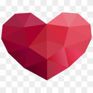 Heart Icons Clock - Heart Icon Low Poly Clipart