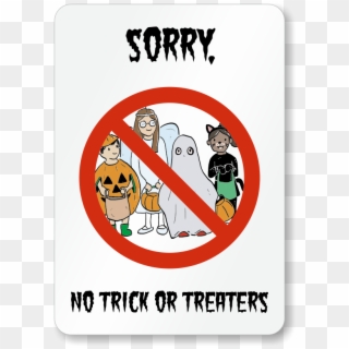 Halloween Sign - No Trick Or Treating Sign Clipart