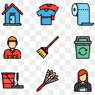 Housekeeping - House Cleaning Icons Clipart