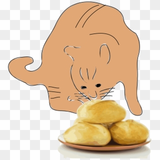 This Free Icons Png Design Of A Cat Smells Bread Clipart