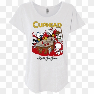 Cuphead A Run And Gun Game Shirt Triblend Dolman Sleeve - Cuphead Don T Deal With The Devil Poster Clipart