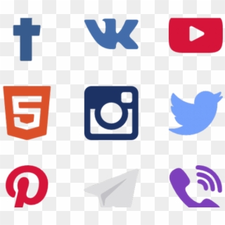 Social Media Icons Clipart Transparent Background - Social Media Logos Transparent - Png Download