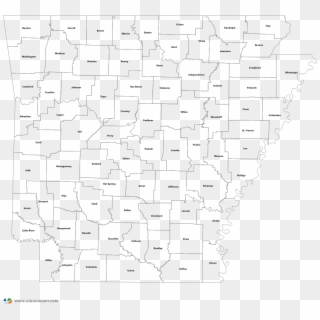 Arkansas Counties Outline Map - Line Art Clipart