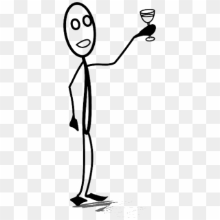 Stick Figure With Drink , Png Download - Stick Figure Drinking Wine Clipart