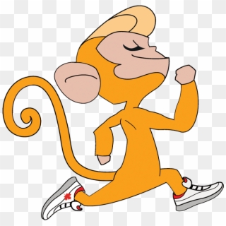 Monkey Biz - Monkey In Cartoon In Running Clipart