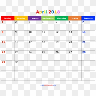 Download Cute Template For April 2018 Calendar With - Disney Calendar April 2018 Clipart