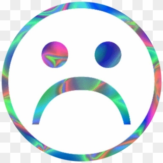 Sadface Smiley Sticker By Doublechin - Vaporwave Sad Face Png Clipart