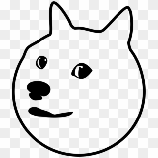 Doge Face Png - Doge Meme Black And White Clipart