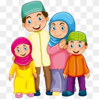 Фотки Muslim Images, Family Clipart, Islamic Cartoon, - Muslim Family Vector - Png Download