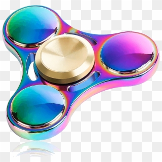 Rainbow Fidget Spinner Png Free Download - Metal Shiny Fidget Spinner Clipart