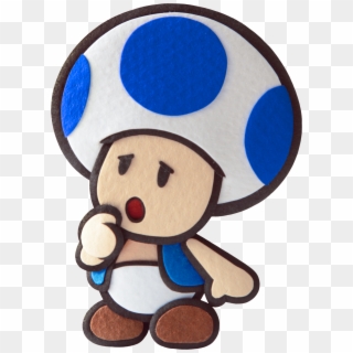Mario Bros Clipart Sad - Blue Toad Paper Mario - Png Download