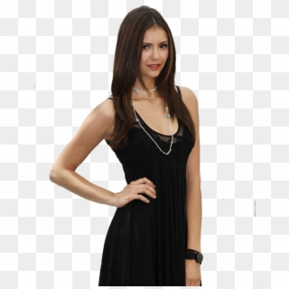 Nina In Black Dress - Nina Dobrev Png Vampire Diaries Clipart