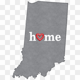 Indiana Outline Png - State Of Indiana With A Heart Clipart