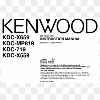 Kenwood Excelon Kdc X559, Excelon Kdc X659, Kdc Mp819, - Kenwood Kdc Clipart