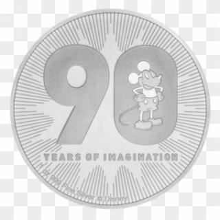 1 Oz Disney Mickey Mouse Silver Coin Front - Mickey Mouse Clipart