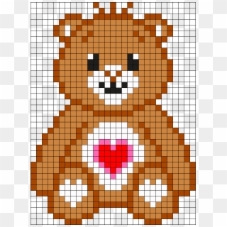Care Bear Tenderheart Bear Perler Bead Pattern / Bead - Bear On Graph Paper Clipart