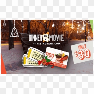 $100 Worth Of Dinner And 2 Movie Tickets For $30 - Flyer Clipart