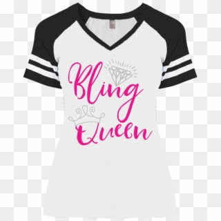 Women's Bling Queen Tee Short Sleeve With Stripes Sizes - T-shirt Clipart