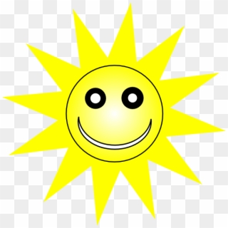 Happy Sun Smiley Happy Yellow Sun Clip Art At Vector - Sun Moon And Star - Png Download