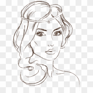Face Outline Clipart 50939 - Beautiful Princess Coloring Page - Png Download