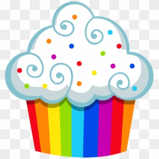 859 X 900 4 - Rainbow Cupcake Clipart - Png Download