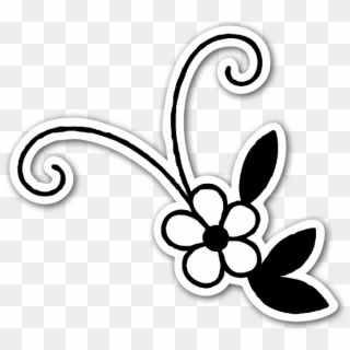 Cute Black And White Flower - Flor Preto E Branco Png Clipart