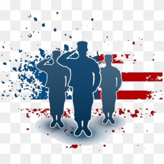 Veterans Day Png Image - American Flag With Military Silhouettes Clipart