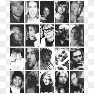 90s, Black And White, And Grunge Image - Kurt Cobain Evolution Clipart